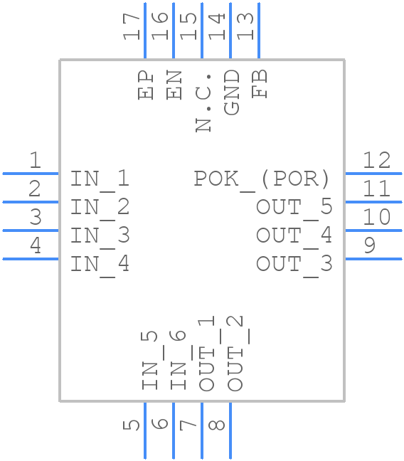 MAX8557ETE+ - Analog Devices - PCB symbol