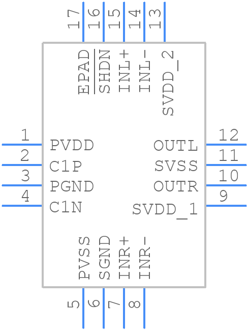 MAX9722AETE+ - Analog Devices - PCB symbol