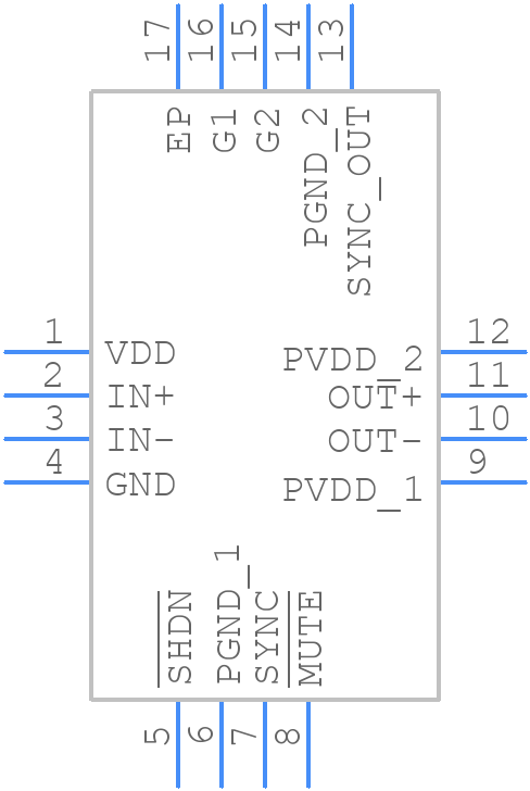 MAX9759ETE+ - Analog Devices - PCB symbol