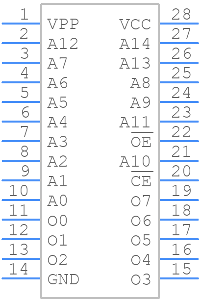 AT27C256R-70PU - Microchip - PCB symbol