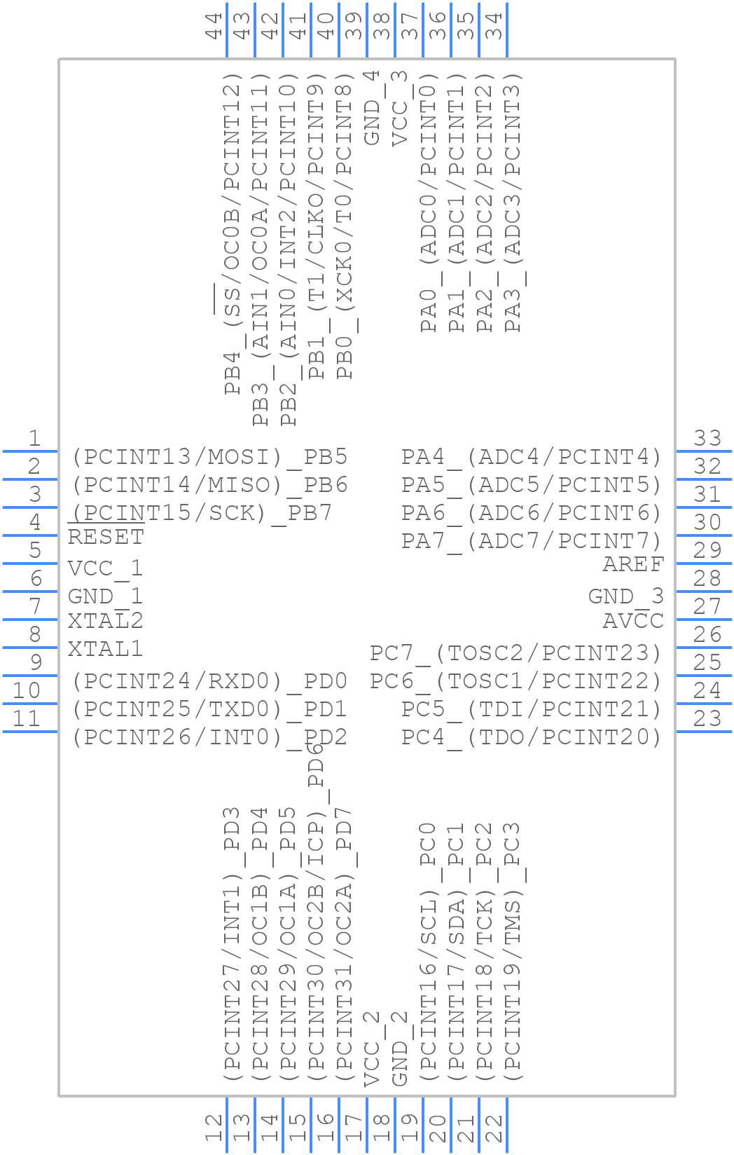 ATMEGA644-20AU - Microchip - PCB symbol