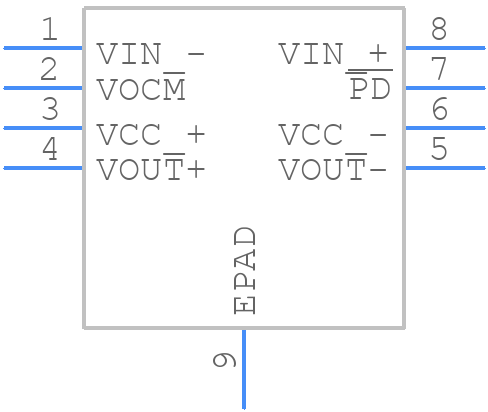 THS4130IDGN - Texas Instruments - PCB symbol