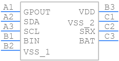BQ27421YZFT-G1B - Texas Instruments - PCB symbol