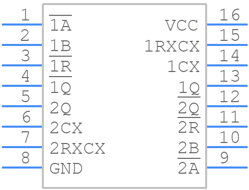 CD74HCT123M96 - Texas Instruments - PCB symbol