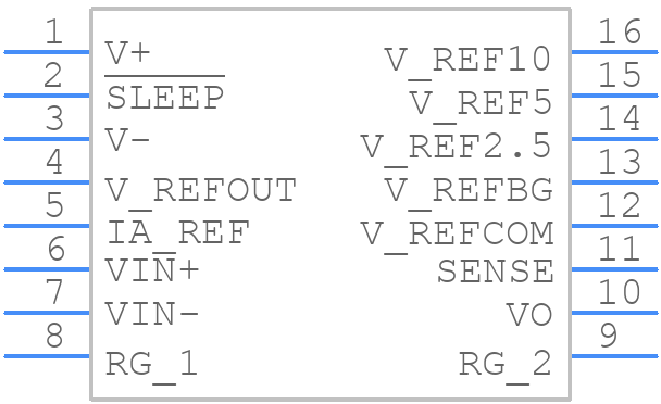 INA125P - Texas Instruments - PCB symbol