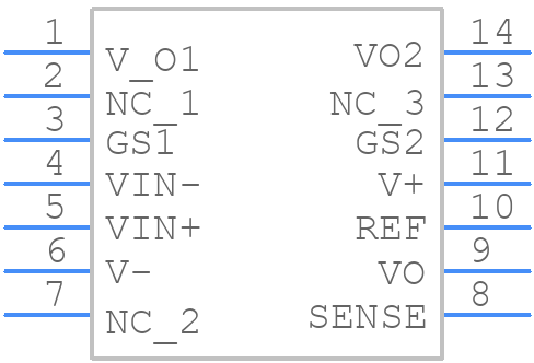 INA163UA - Texas Instruments - PCB symbol