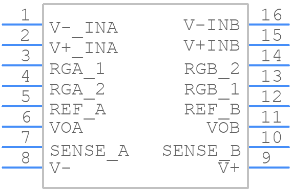 INA2128UA - Texas Instruments - PCB symbol