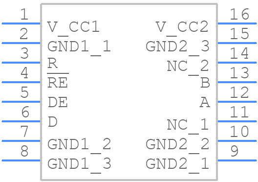 ISO15DW - Texas Instruments - PCB symbol