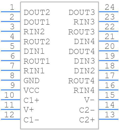 MAX208IDW - Texas Instruments - PCB symbol