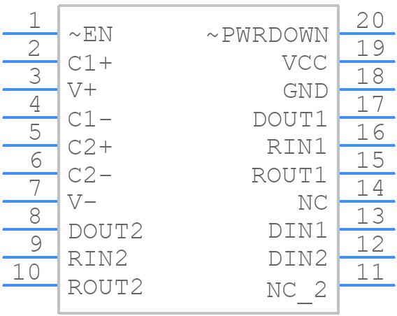MAX3222CDW - Texas Instruments - PCB symbol