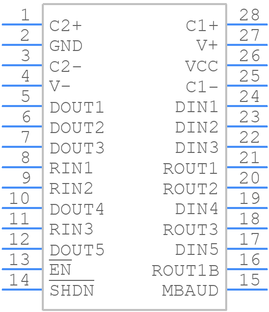 MAX3237EIDB - Texas Instruments - PCB symbol