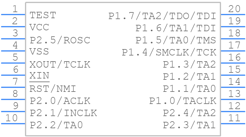 MSP430F112IPW - Texas Instruments - PCB symbol