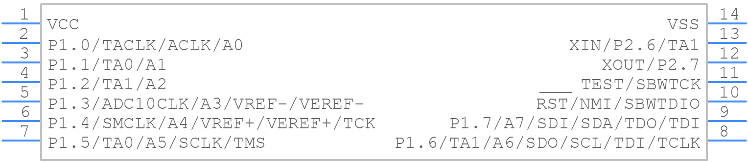 MSP430F2002TPW - Texas Instruments - PCB symbol