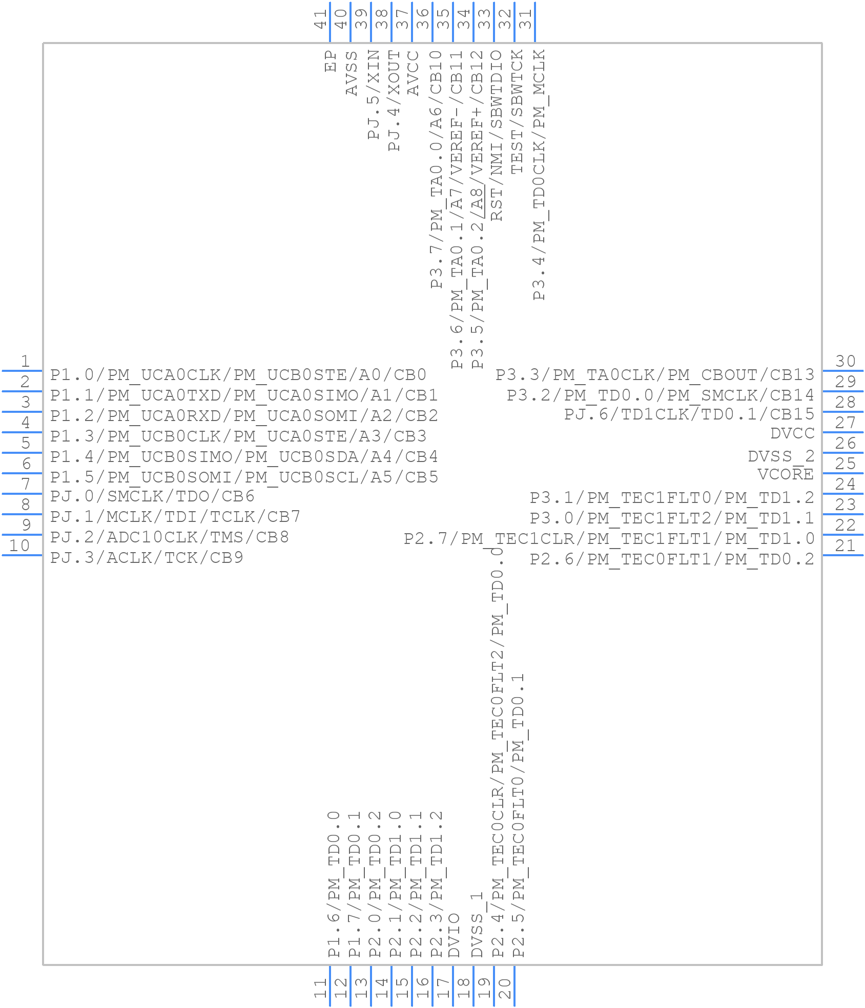 MSP430F5172IRSBT - Texas Instruments - PCB symbol
