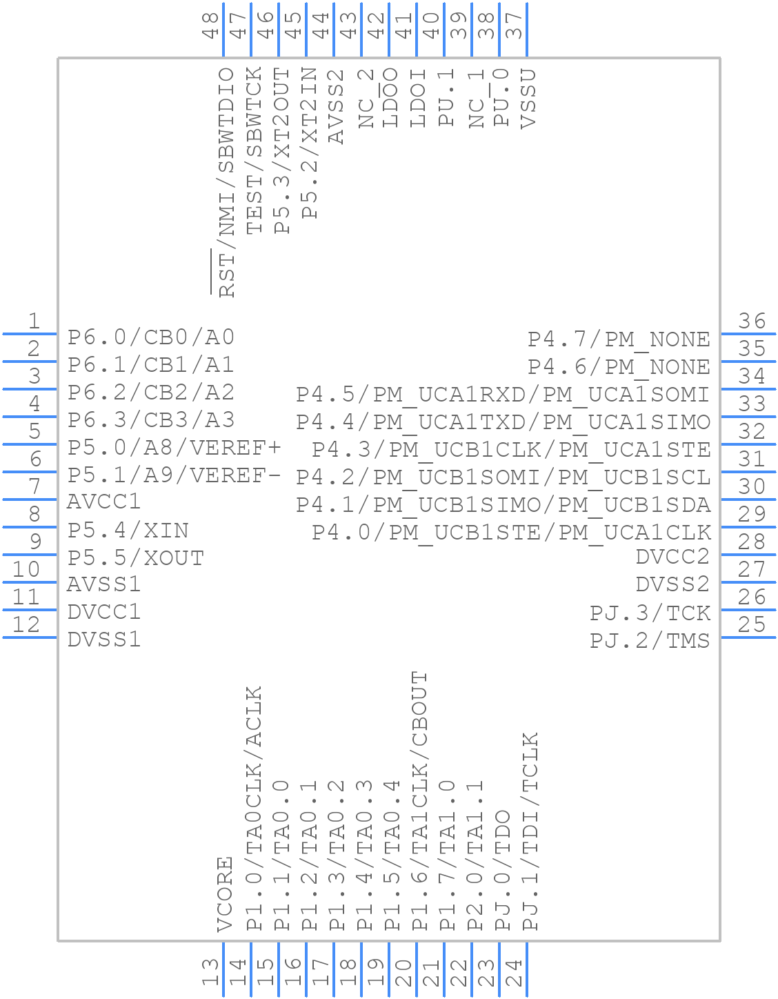 MSP430F5309IPT - Texas Instruments - PCB symbol