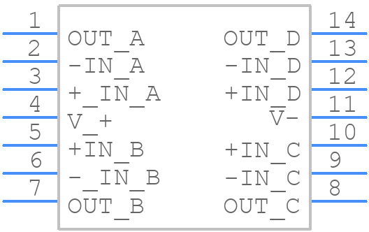 OPA4374AID - Texas Instruments - PCB symbol