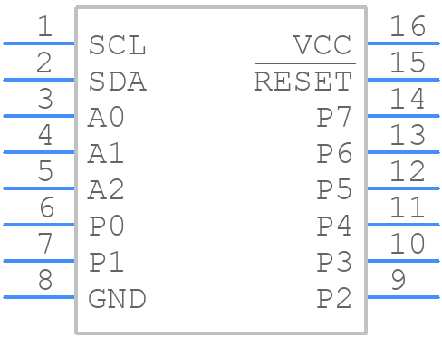 PCA9557PWR - Texas Instruments - PCB symbol