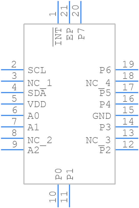 PCF8574RGYR - Texas Instruments - PCB symbol