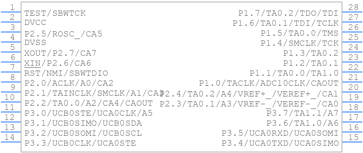 MSP430F2132IPW - Texas Instruments - PCB symbol