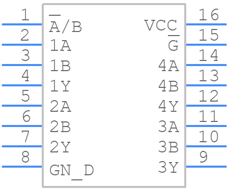 SN74F157AD - Texas Instruments - PCB symbol