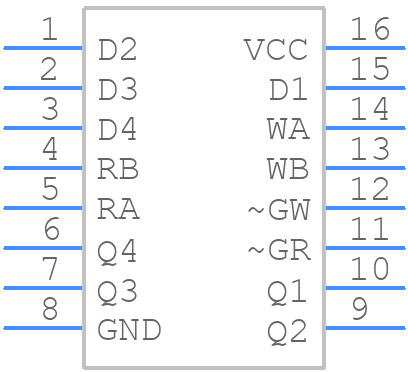 SN74LS670D - Texas Instruments - PCB symbol