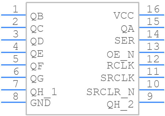 SN74LV595ADR - Texas Instruments - PCB symbol