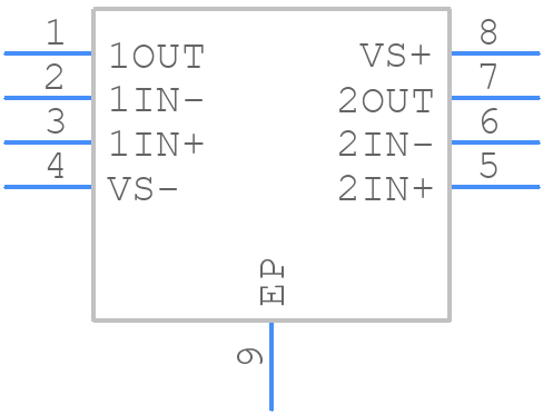 THS4222DGN - Texas Instruments - PCB symbol