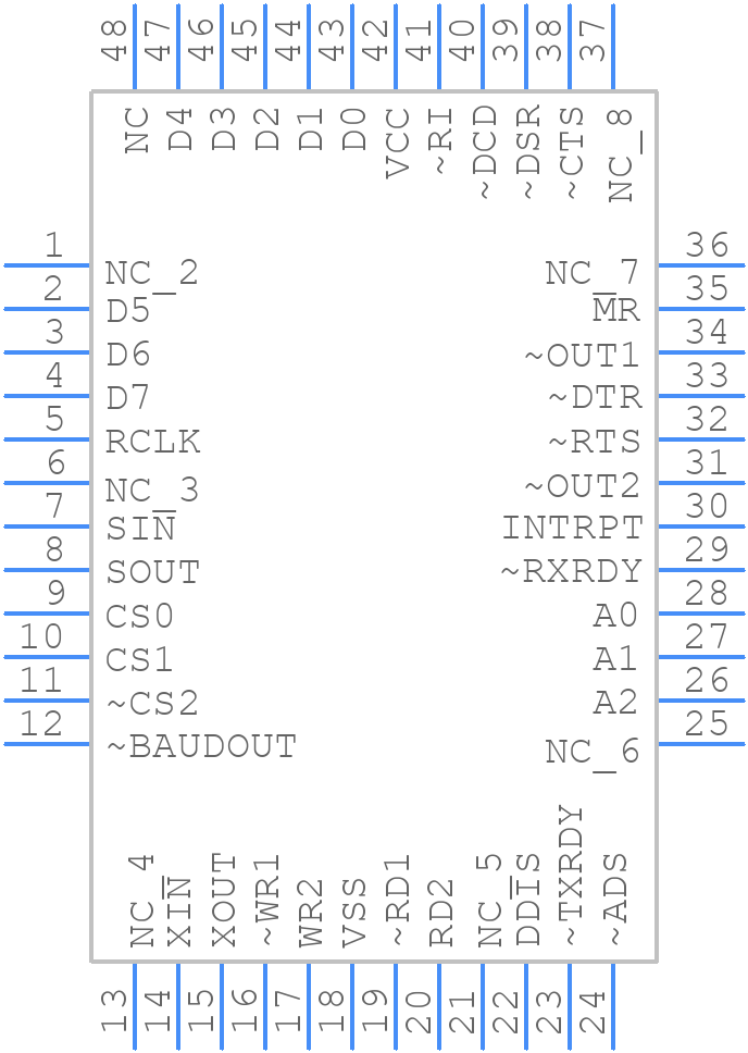 TL16C550CPFBR - Texas Instruments - PCB symbol