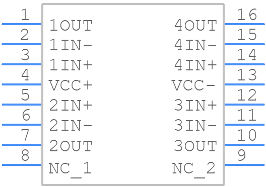 TLE2084CDW - Texas Instruments - PCB symbol