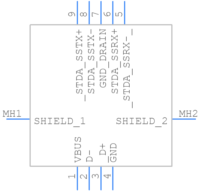 LUSB-3593-00 - Amphenol - PCB symbol