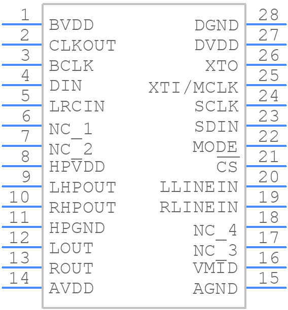TLV320DAC23PW - Texas Instruments - PCB symbol