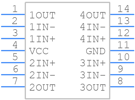 TLV3704CD - Texas Instruments - PCB symbol