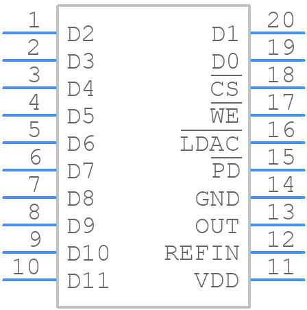 TLV5619IPW - Texas Instruments - PCB symbol