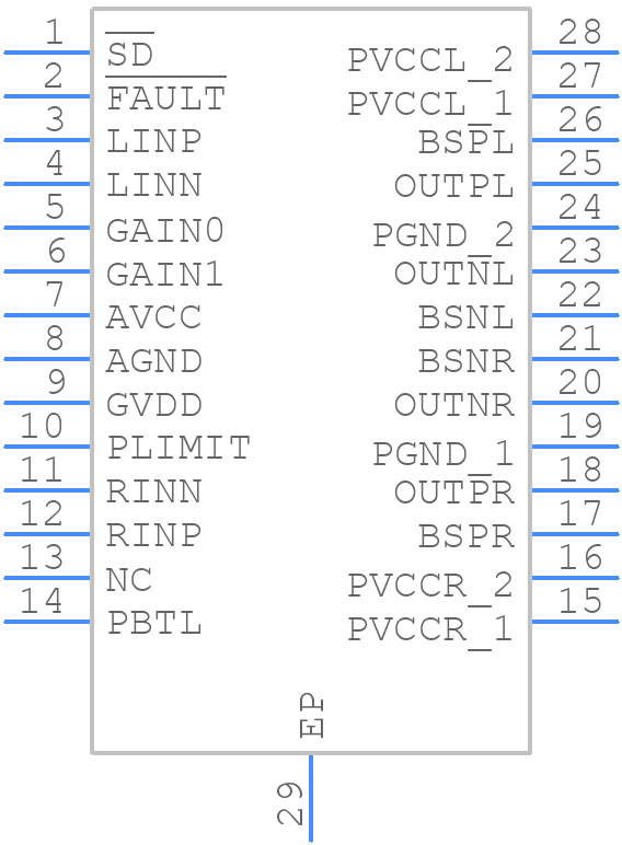 TPA3110D2PWP - Texas Instruments - PCB symbol