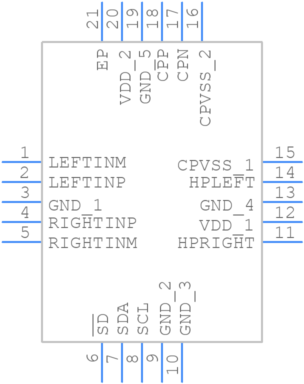 TPA6130A2RTJT - Texas Instruments - PCB symbol