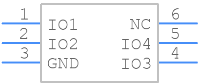 TPD4E1B06DCKR - Texas Instruments - PCB symbol