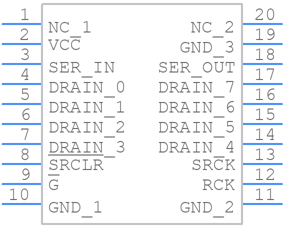 TPIC6B596DWR - Texas Instruments - PCB symbol