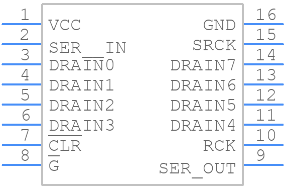 TPIC6C596N - Texas Instruments - PCB symbol