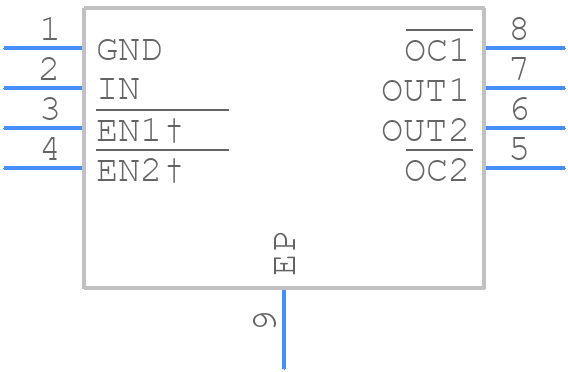 TPS2052BDRBT - Texas Instruments - PCB symbol