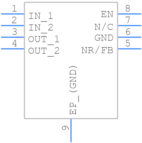 TPS79601DRBT - Texas Instruments - PCB symbol
