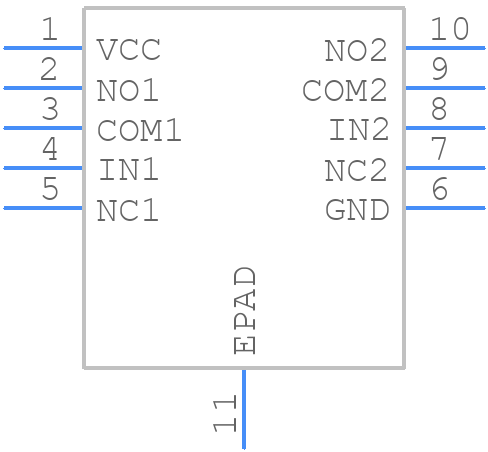 TS3A24159DRCR - Texas Instruments - PCB symbol