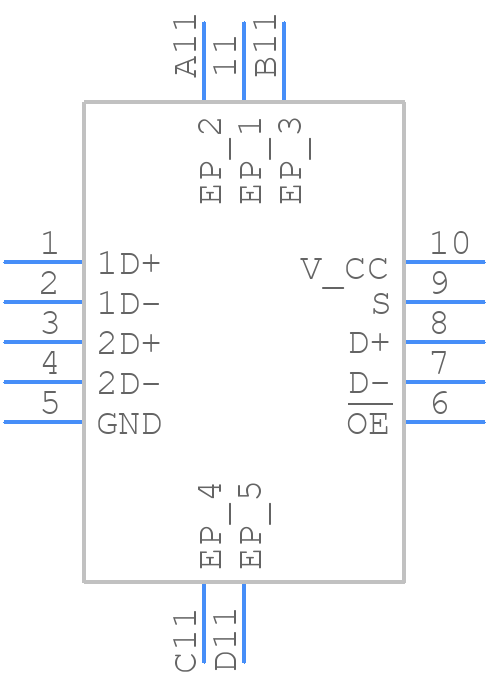TS3USB221EDRCR - Texas Instruments - PCB symbol
