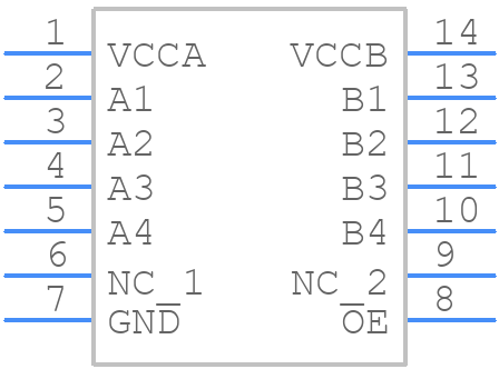 TXB0104D - Texas Instruments - PCB symbol