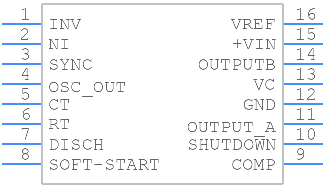 UC3525BN - Texas Instruments - PCB symbol