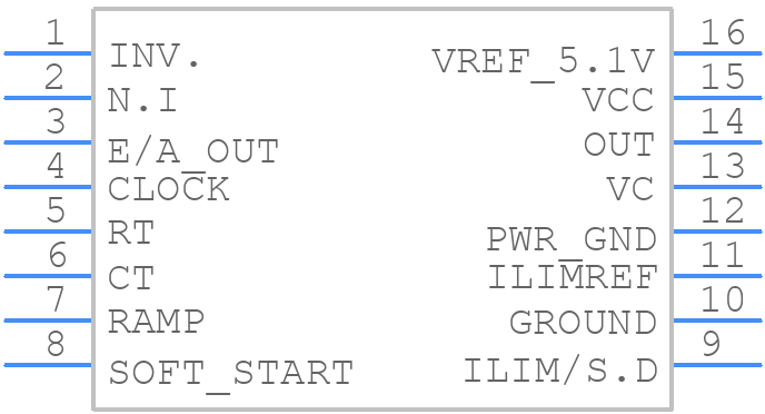 UC3823N - Texas Instruments - PCB symbol