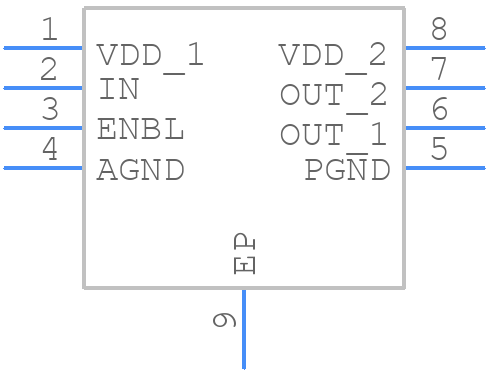 UCC27322DGN - Texas Instruments - PCB symbol