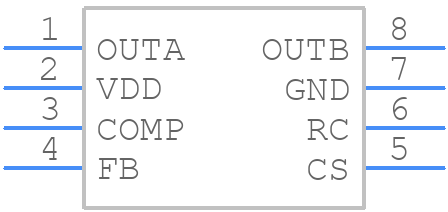UCC2808N-1 - Texas Instruments - PCB symbol