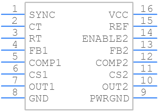 UCC3810N - Texas Instruments - PCB symbol