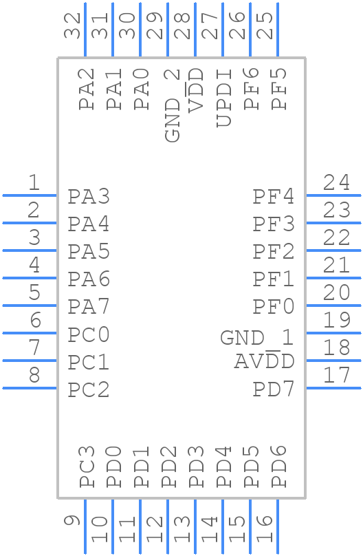 ATMEGA3208-AU - Microchip - PCB symbol