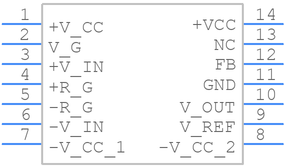 VCA824ID - Texas Instruments - PCB symbol